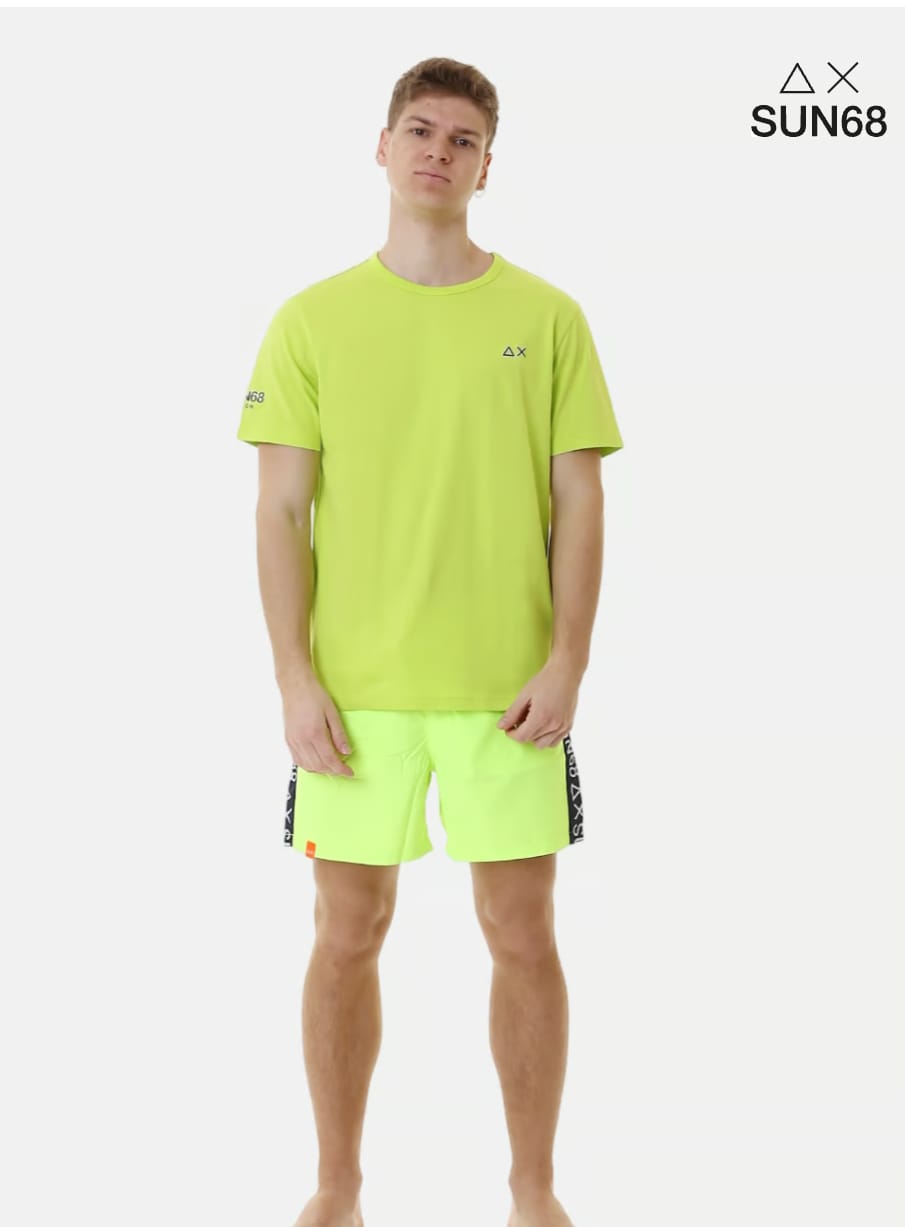 T-shirt Sun68 verde fluo