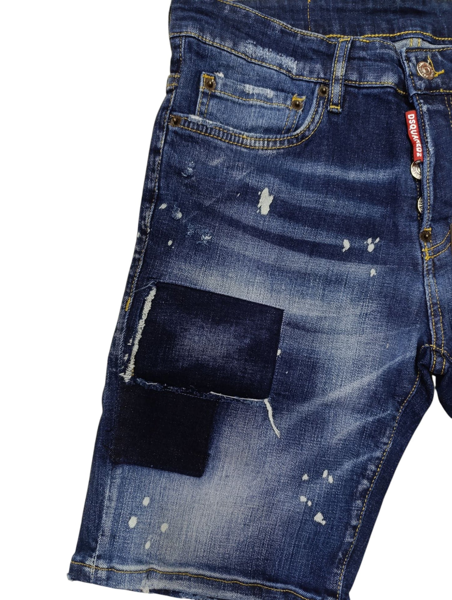 Pantaloncino DSQUARED2 jeans Blu scuro colorato con le toppe