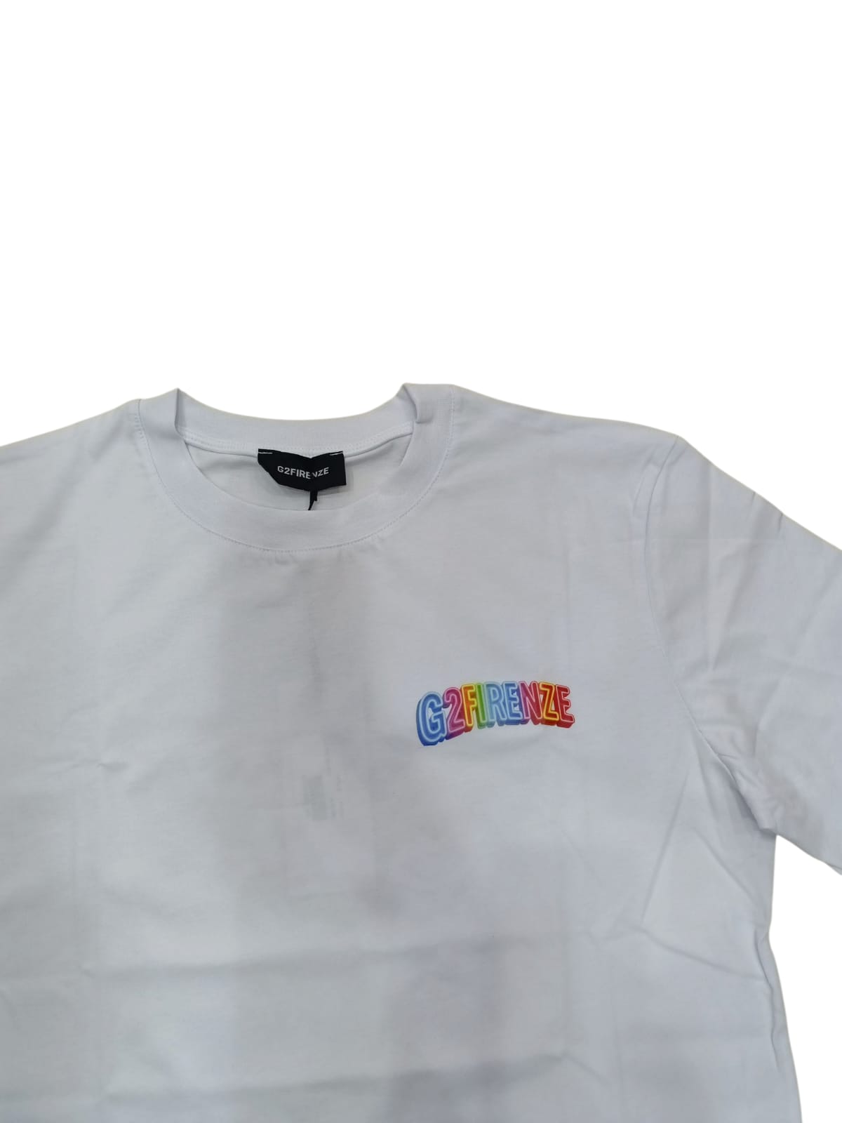 T-shirt G2FIRENZE Logo multicolor bianca