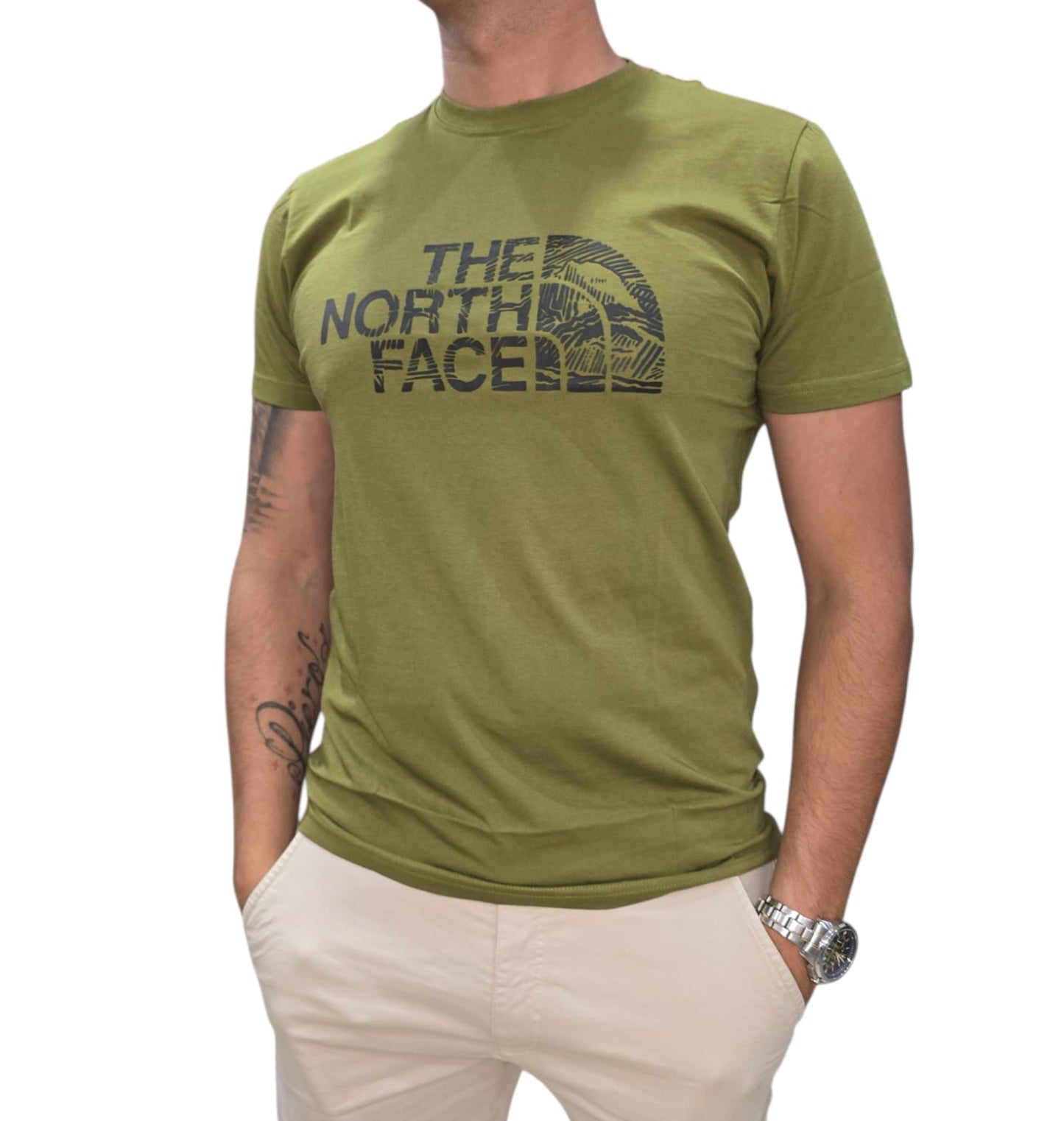 The North Face T-shirt Uomo Logo fantasy verde