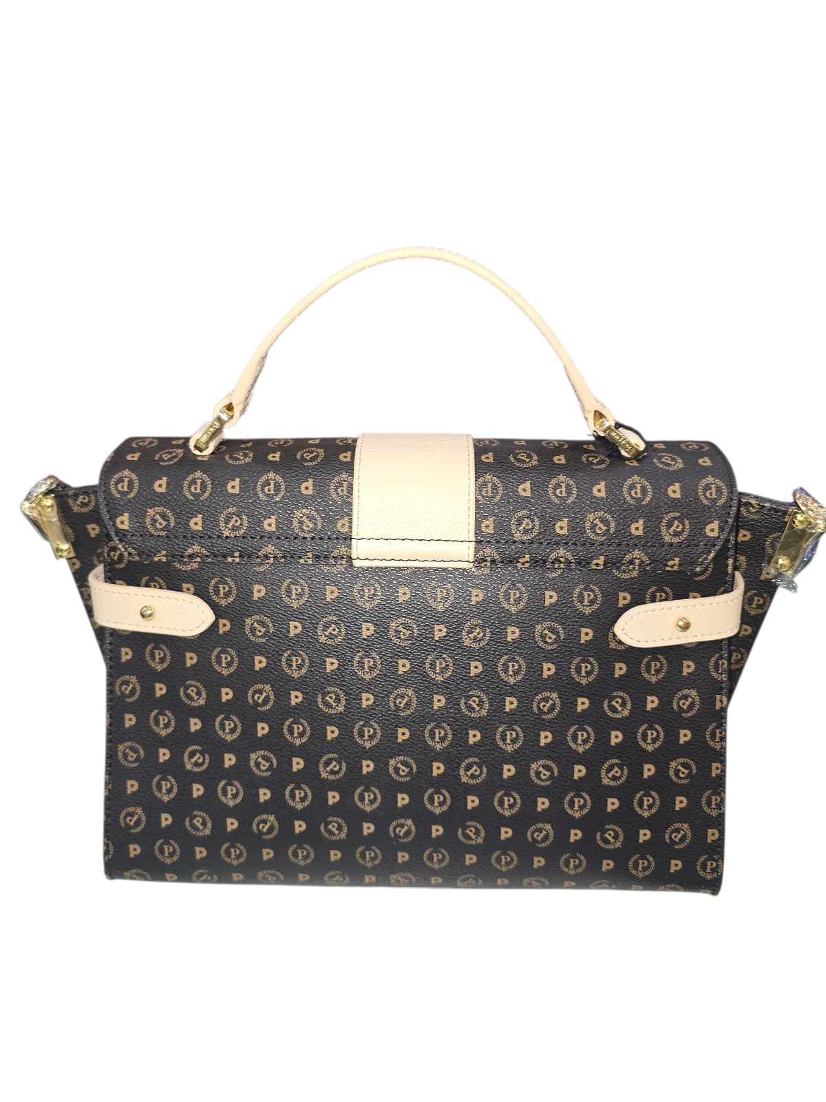 Borsa POLLINI Heritage tracolla nera e avorio