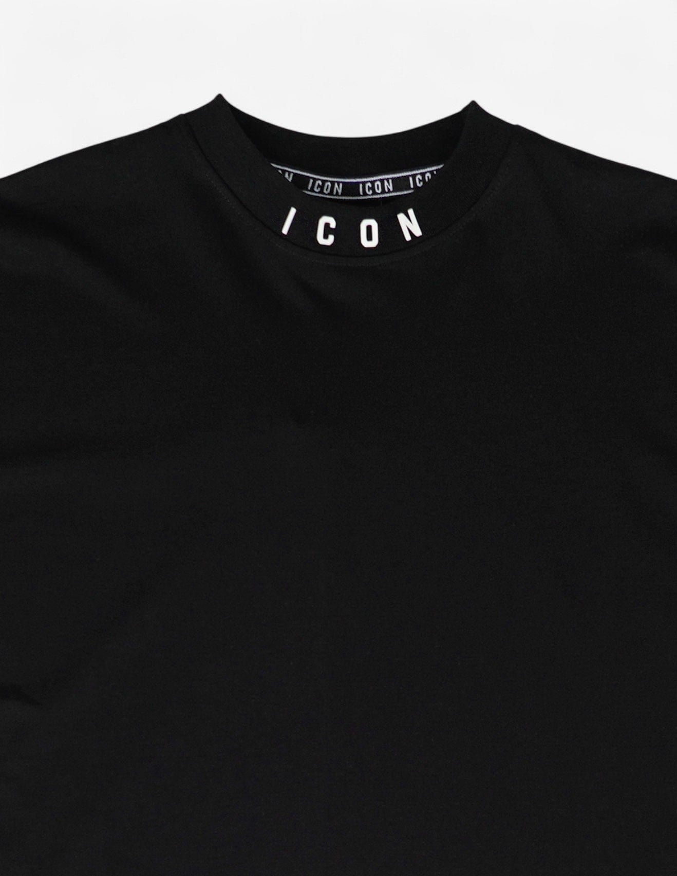 T-shirt ICON logo su mezzo collo nera
