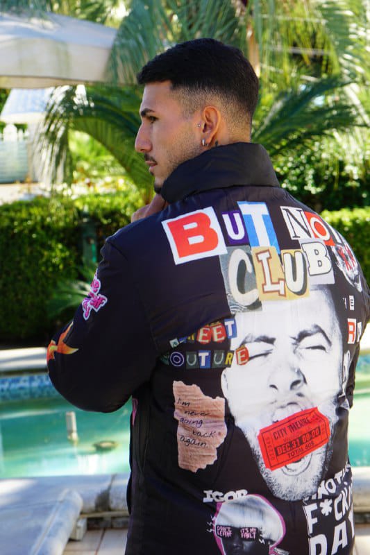 Bomber Butnot Doubleface logo nero e viola