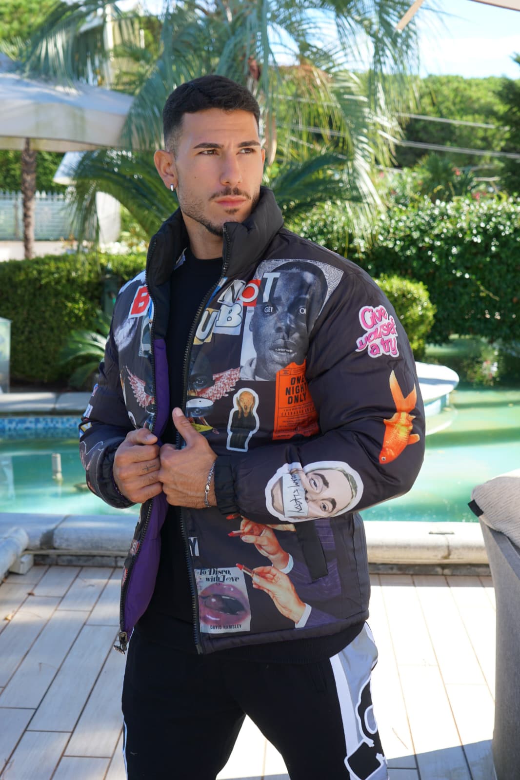 Bomber Butnot Doubleface logo nero e viola