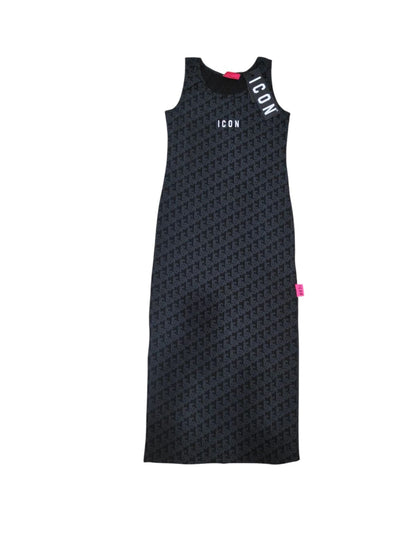ABITO Lungo ICON donna nero con logo stampato