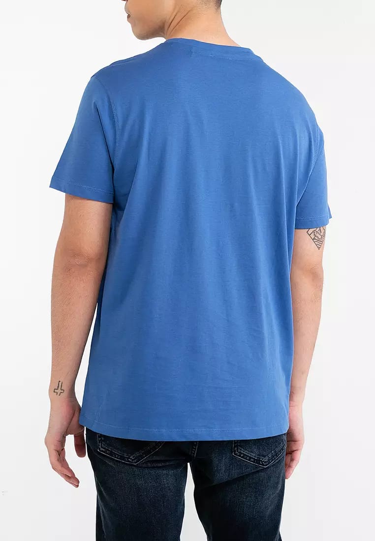 T-SHIRT US Polo Assn 100%cotone, azzurra.
