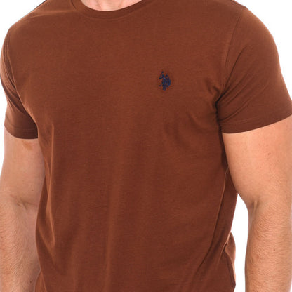 T-SHIRT US polo Assn 100%cotone, marrone-logo blu.
