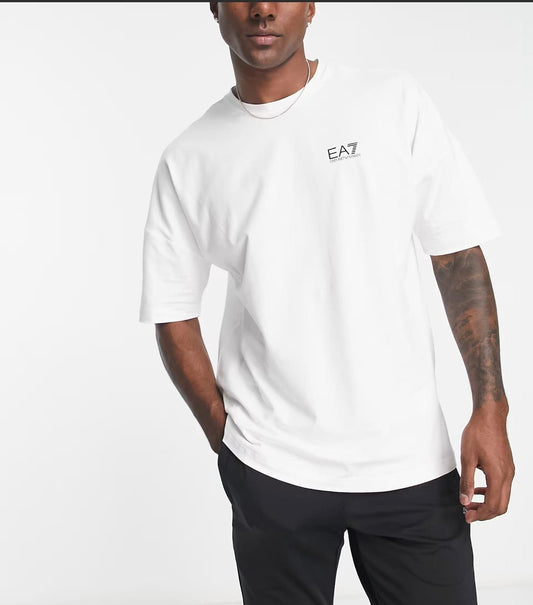T-shirt Emporio Armani - con stampa del logo EA7 sulla schiena bianco