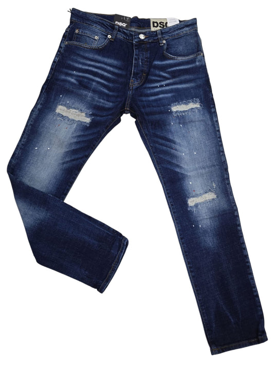 Jeans Uomo Dino Sanfilippo Quote Elastic Blu JEANS  Strappato