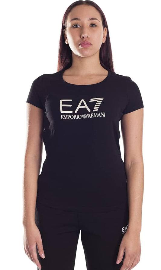 T- SHIRT EMPORIO ARMANI DONNA BLACK - LOGO White