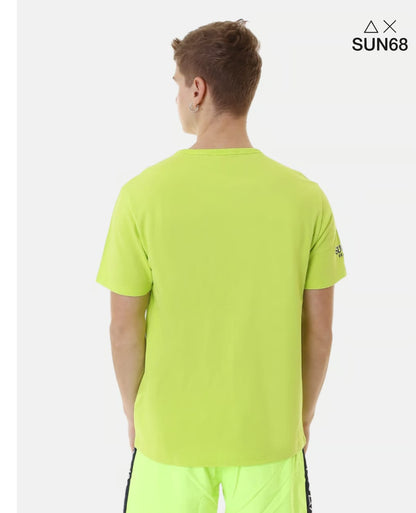 T-shirt Sun68 verde fluo