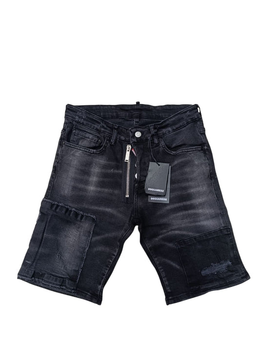 Pantaloncino DSQUARED2 jeans Grigio scuro con tascone e cerniera al cavallo