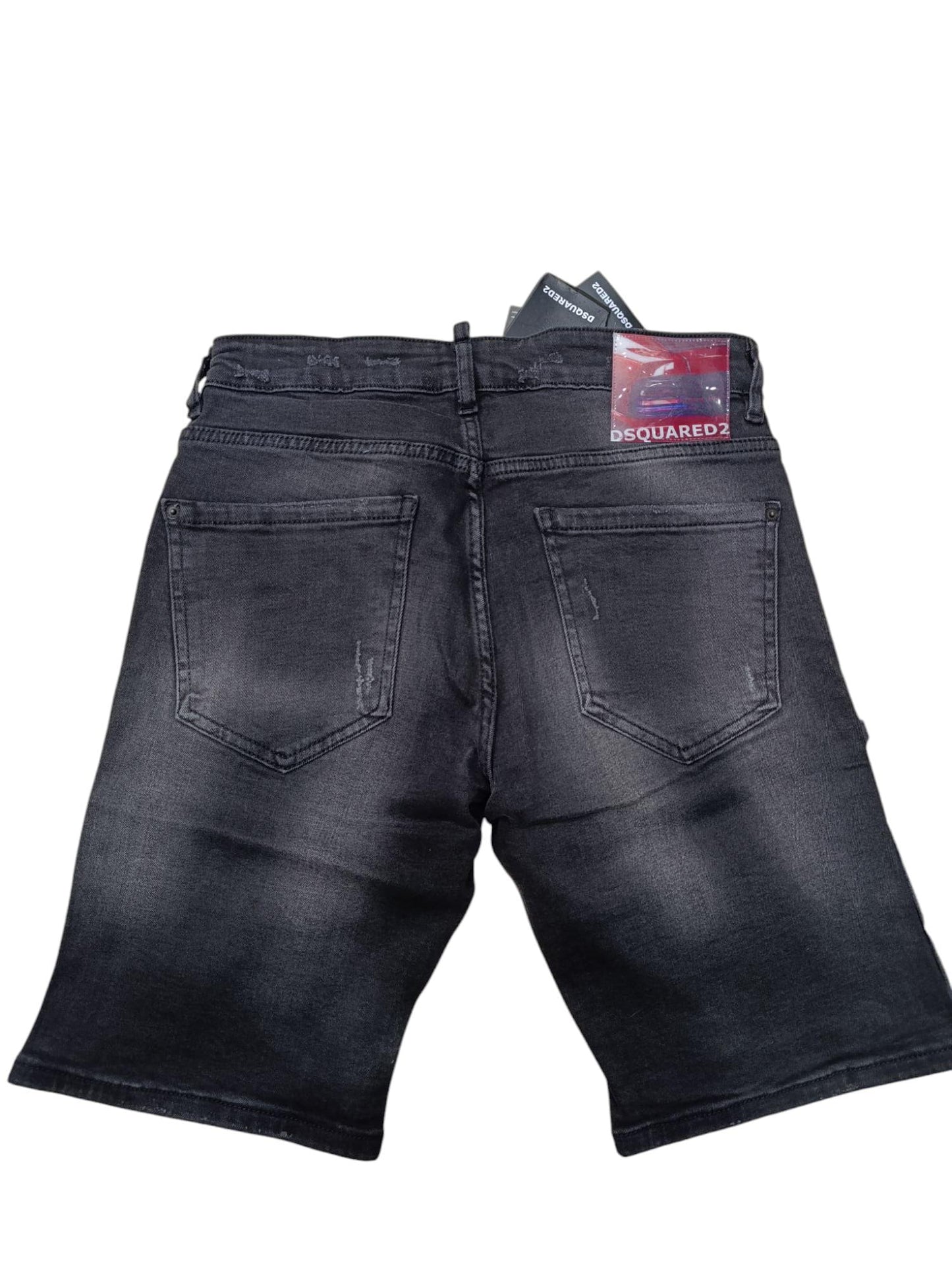 Pantaloncino DSQUARED2 jeans Grigio scuro con tascone e cerniera al cavallo