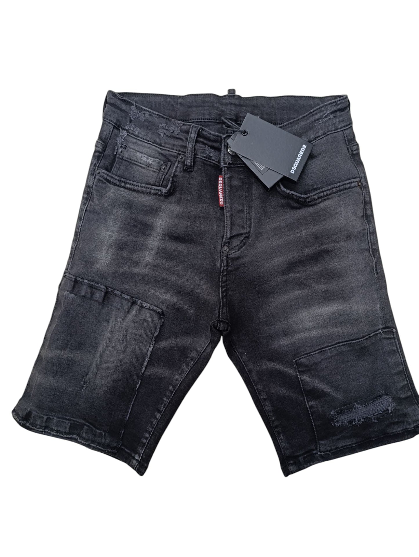 Pantaloncino DSQUARED2 jeans  Grigio scuro con tascone e cavallo a bottonato