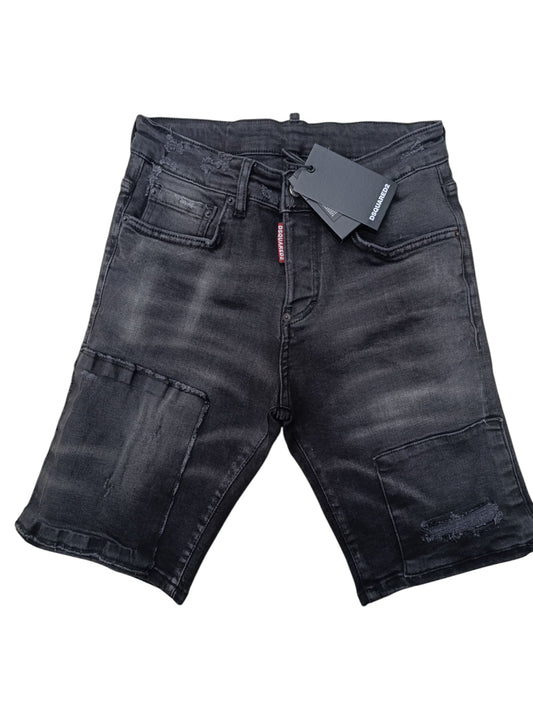 Pantaloncino DSQUARED2 jeans  Grigio scuro con tascone e cavallo a bottonato