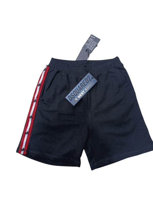 Pantaloncino DSQUARED2 in cotone  Grigio scuro con fascia rinfrangente laterale