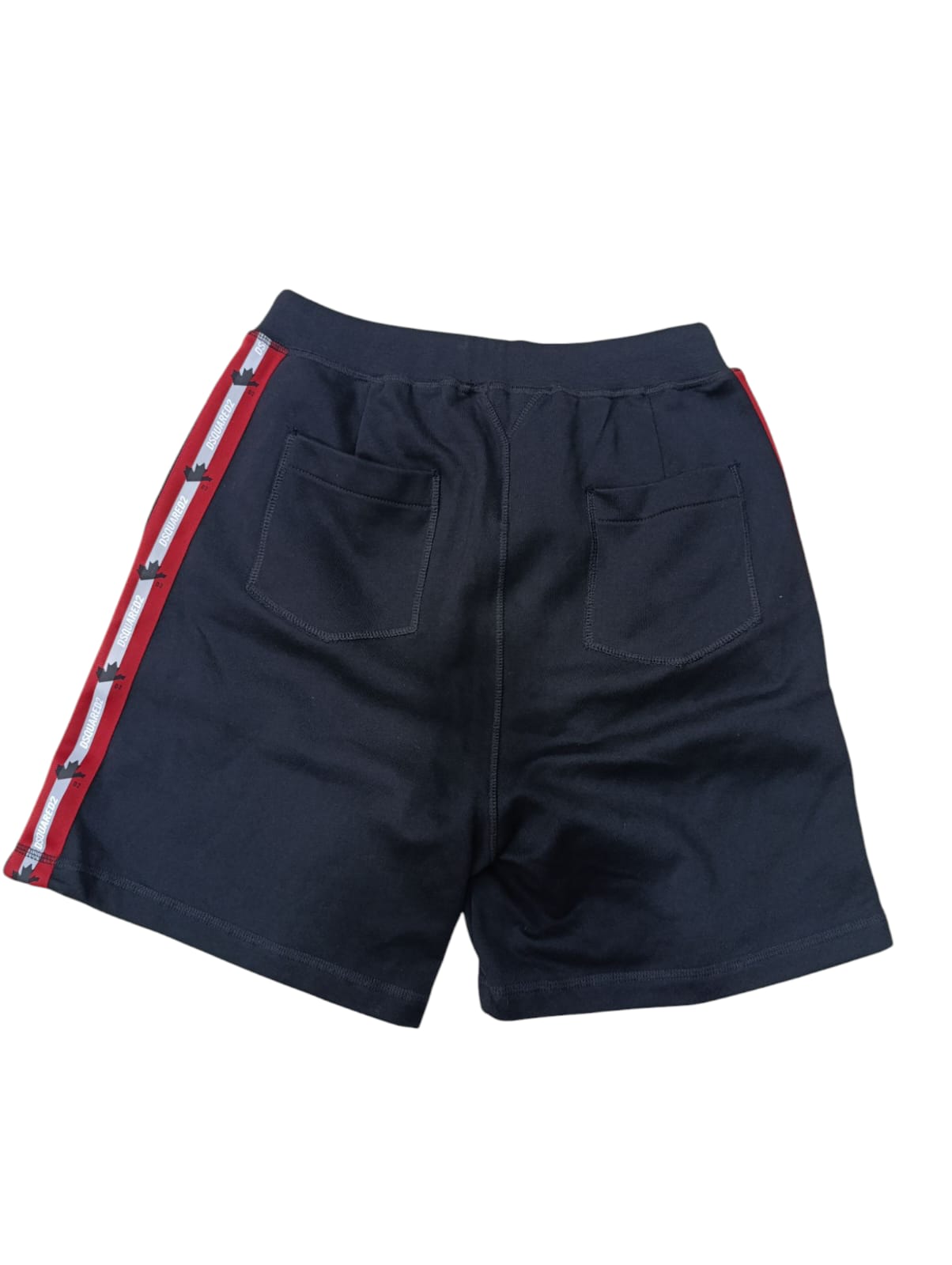 Pantaloncino DSQUARED2 in cotone  Grigio scuro con fascia rinfrangente laterale