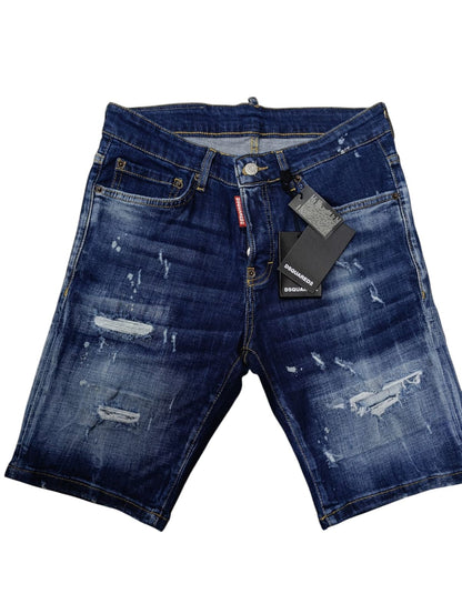 Pantaloncino DSQUARED2 jeans Blu  scuro strappato