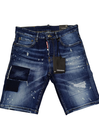 Pantaloncino DSQUARED2 jeans Blu scuro colorato con le toppe