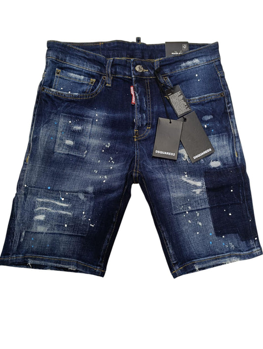 Pantaloncino DSQUARED2 jeans Blu scuro strappato