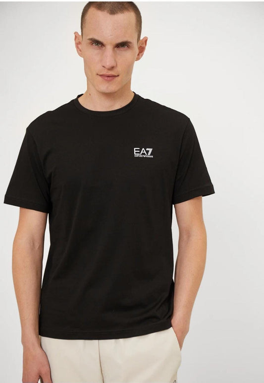 T-shirt girocollo EMPORIO ARMANI COLORE NERO  Logo Series in jersey di cotone