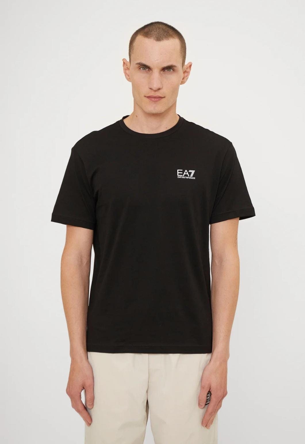 T-shirt girocollo EMPORIO ARMANI COLORE NERO  Logo Series in jersey di cotone