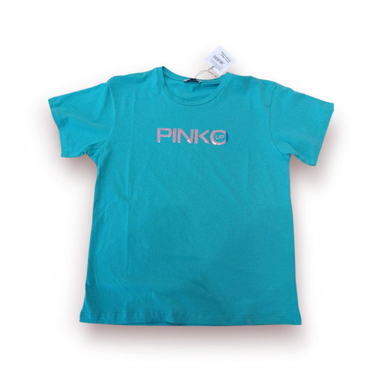T- SHIRT PINKO COLORE  AZZURRO - CON LOGO SPECCHIO