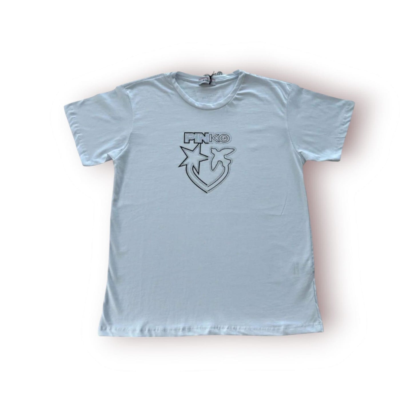 T- SHIRT PINKO COLORE WHITE - LOGO CON STRASS