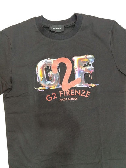 T-shirt G2Firenze Uomo- con logo fantasy NERA