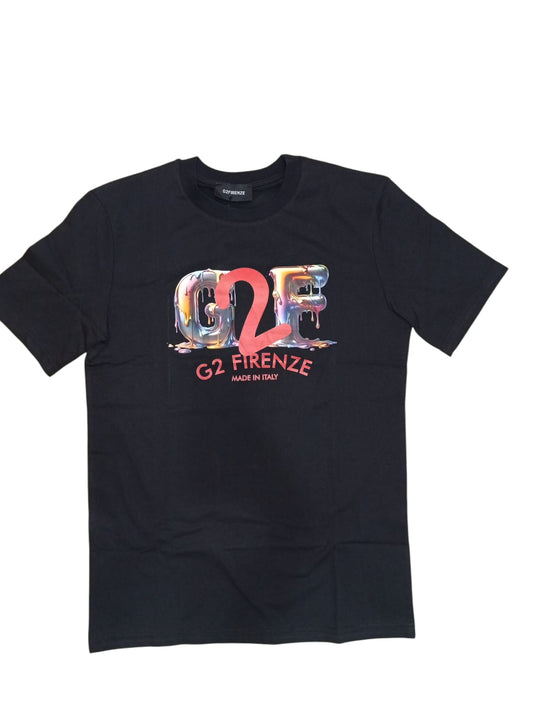 T-shirt G2Firenze Uomo- con logo fantasy NERA
