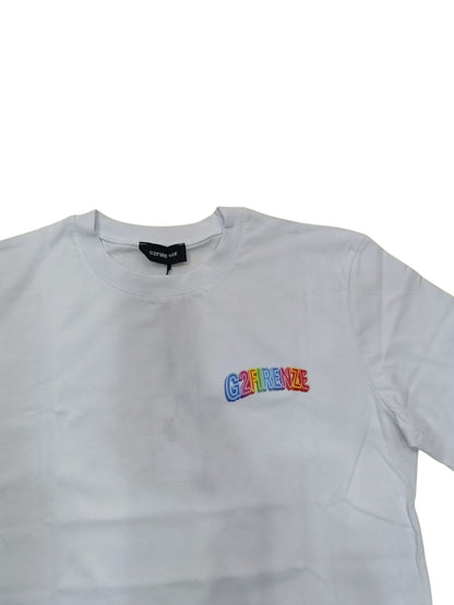 T-shirt G2FIRENZE Logo multicolor bianca
