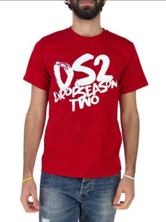 DS2 T-shirt Uomo rossa con logo grande ds2