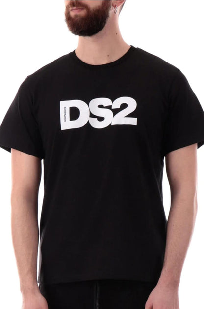 DS2 T-shirt Uomo nera a stampa grande