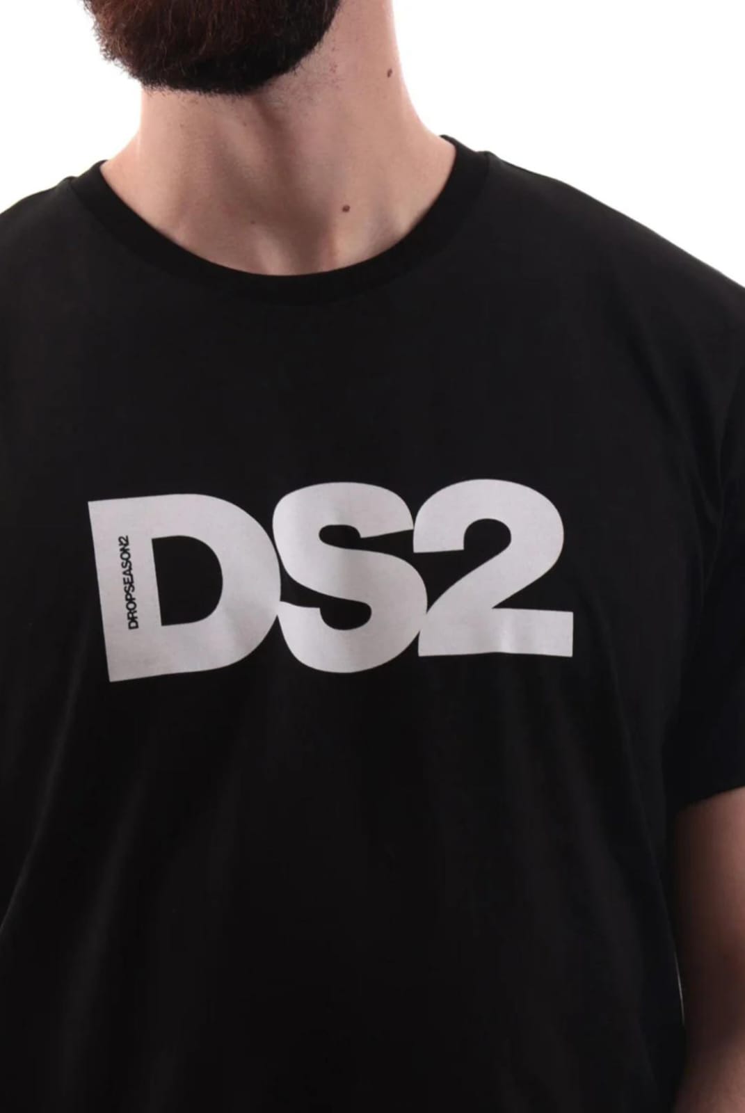 DS2 T-shirt Uomo nera a stampa grande