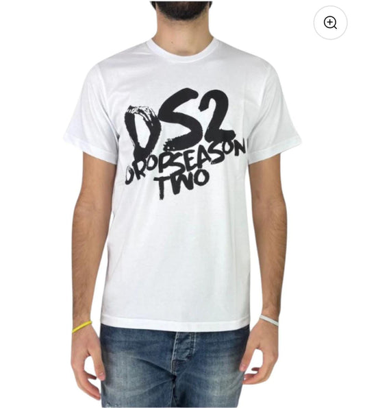 DS2 T-shirt Uomo Bianca  con logo grande ds2