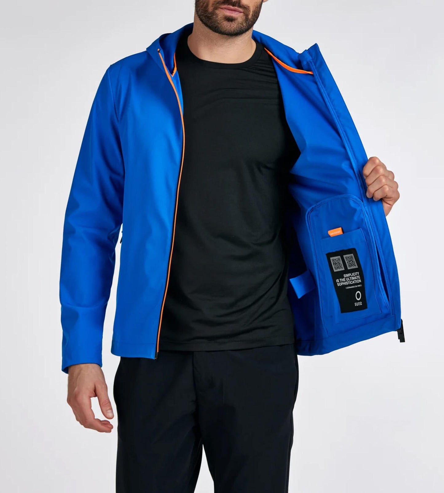 Suns Giubbino Sportivo in tessuto tecnico  Con Cappuccio Blu Uomo