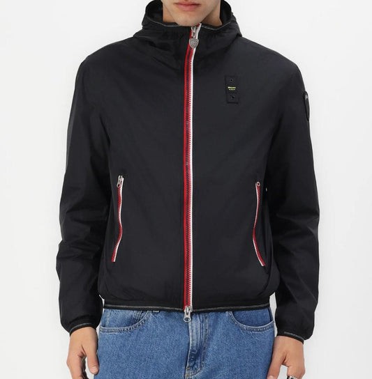 Giacca BLAUER  a vento con zip bicolore