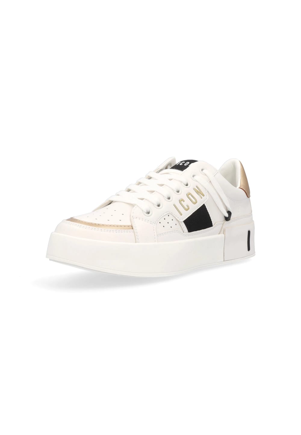 Sneakers ICON in ecopelle bianco e oro