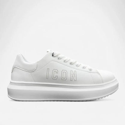 Sneakers ICON Uomo total White con logo puntinato