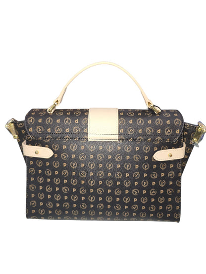 Borsa POLLINI Heritage tracolla nera e avorio