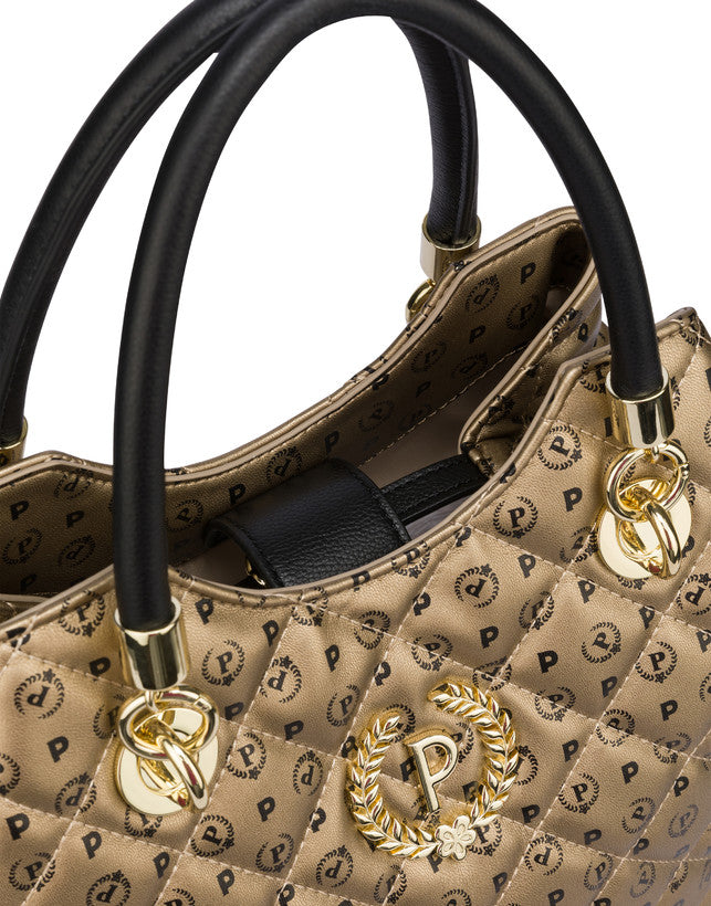 Borsa POLLINI Doppio  manico Heritage Oro nero
