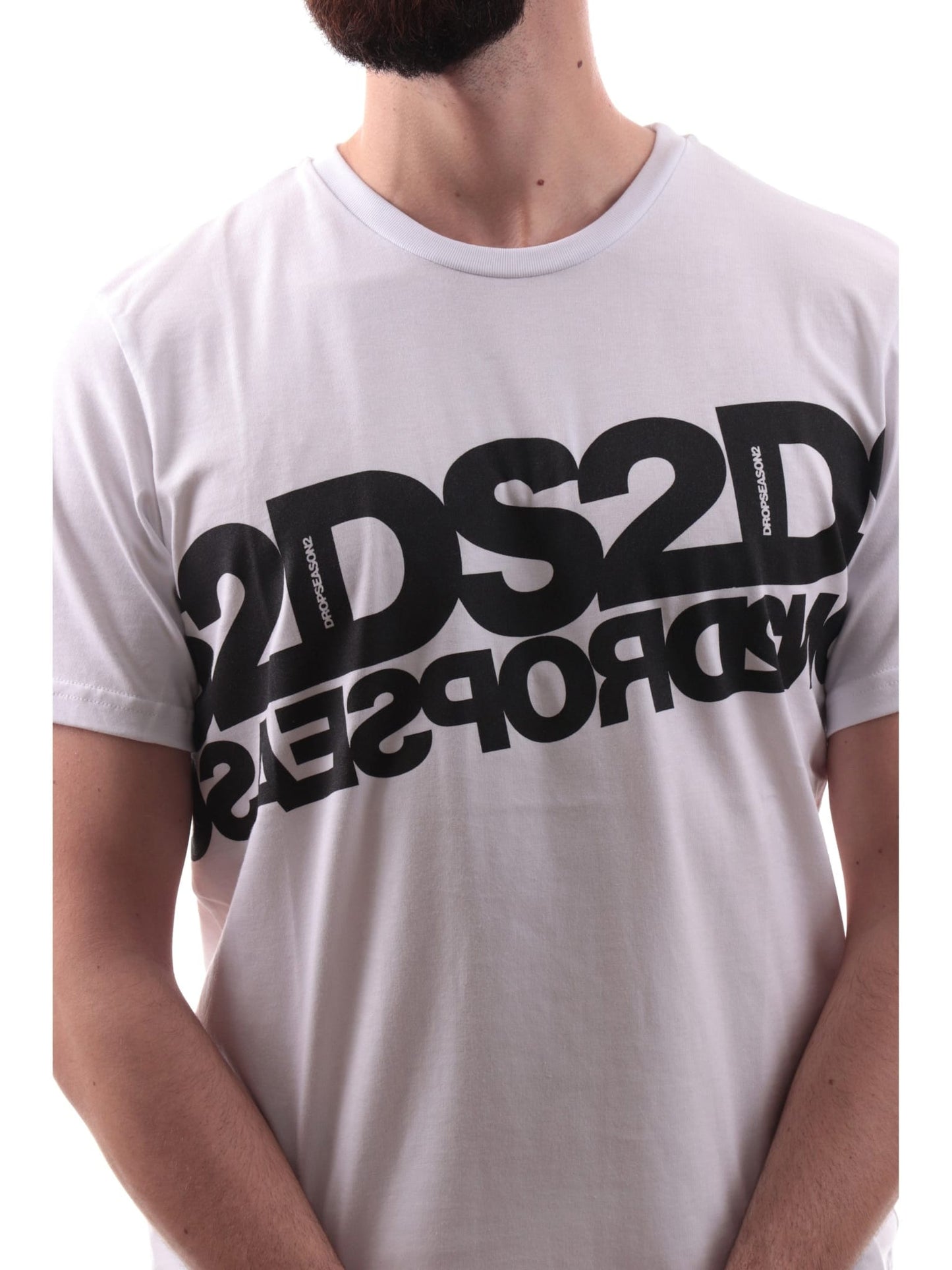 T-shirt Drop Season2 maxi logo bianco nero