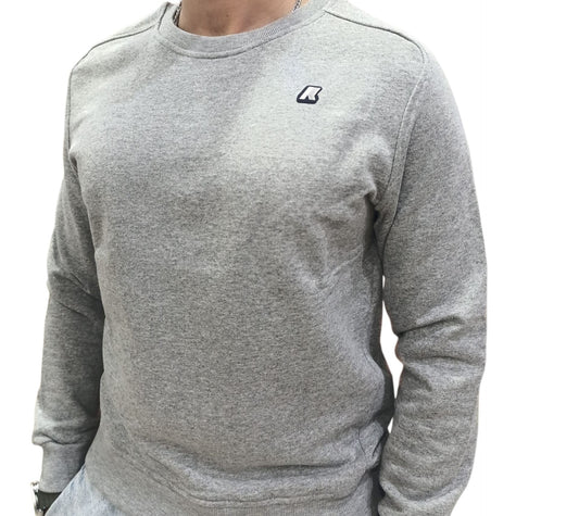 Felpa K-Way girocollo grigio chiaro