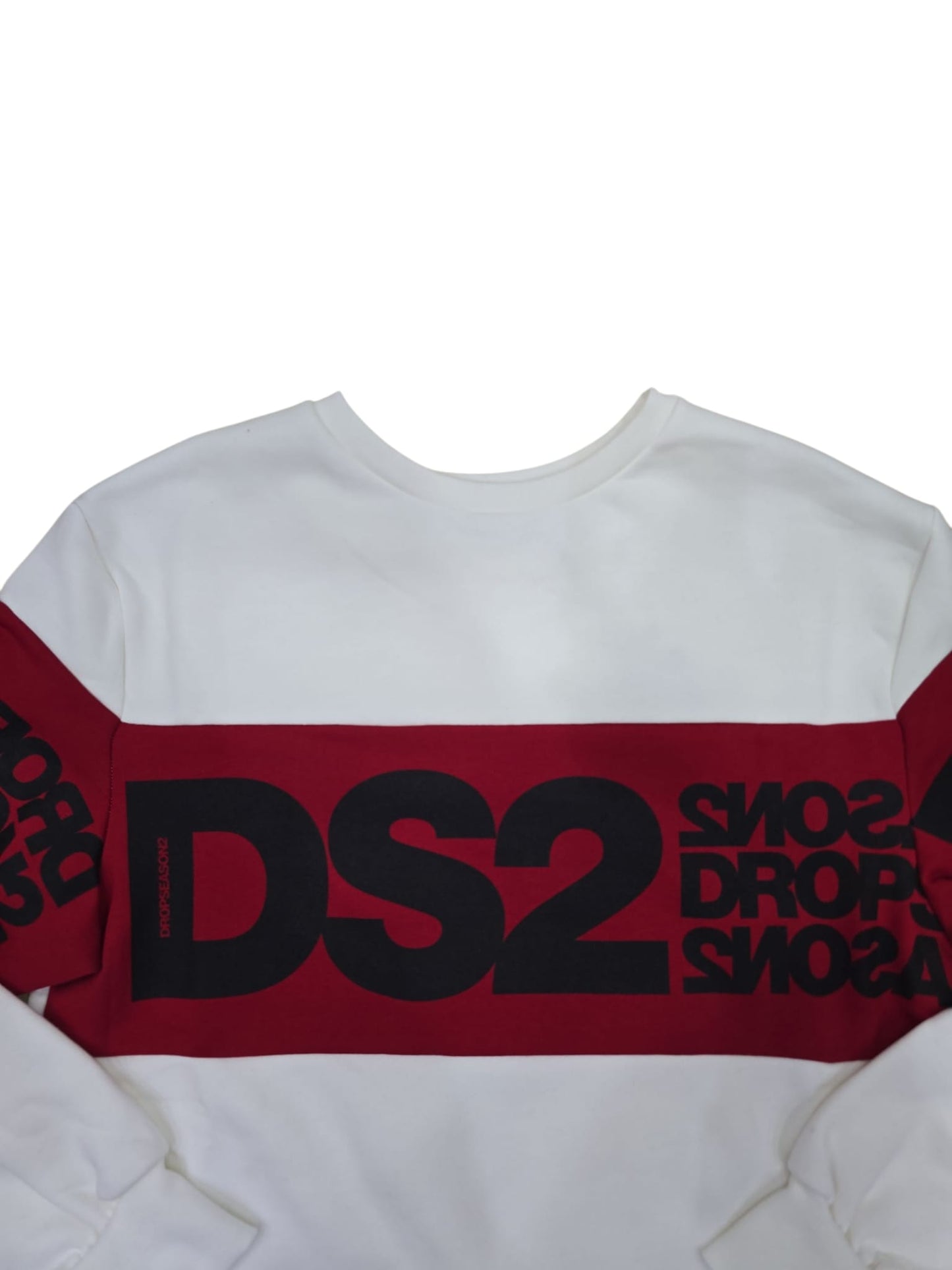 Felpa DROP SEASON2 Girocollo  bianco rosso nero