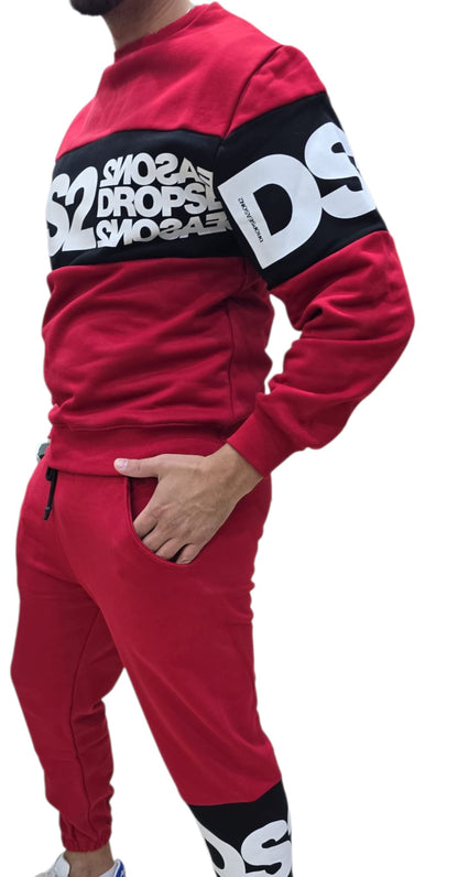 Tuta DROP SEASON2 a girocollo Rossa nera bianca