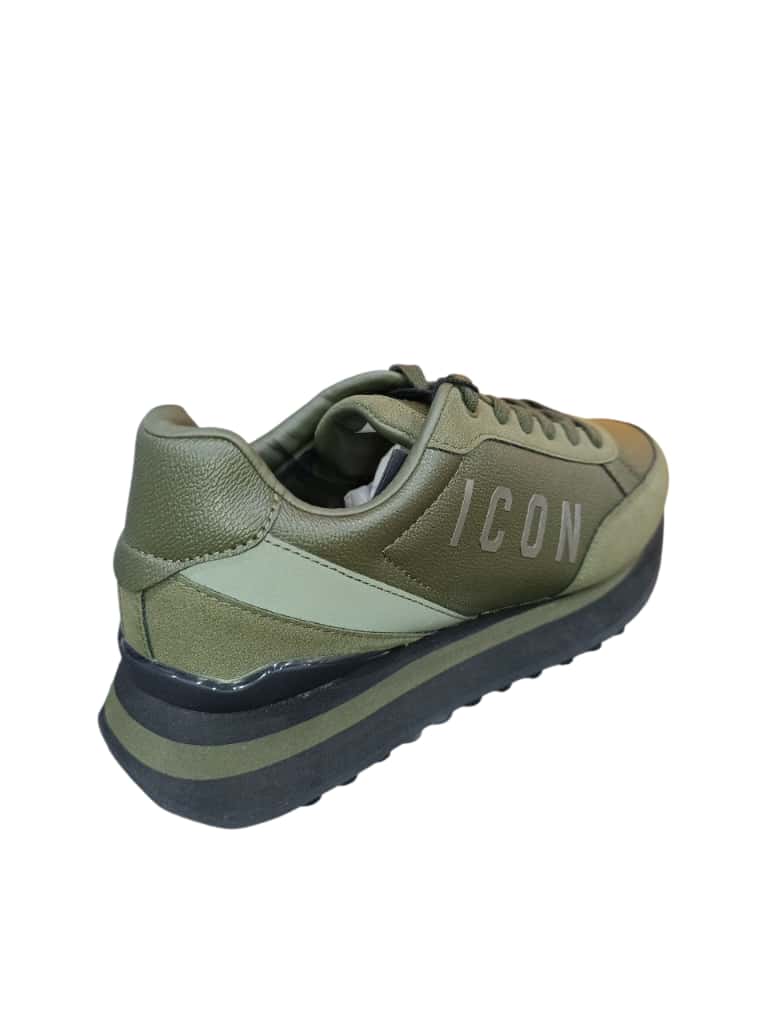 Sneakers ICON in ecopelle con maxi logo laterale