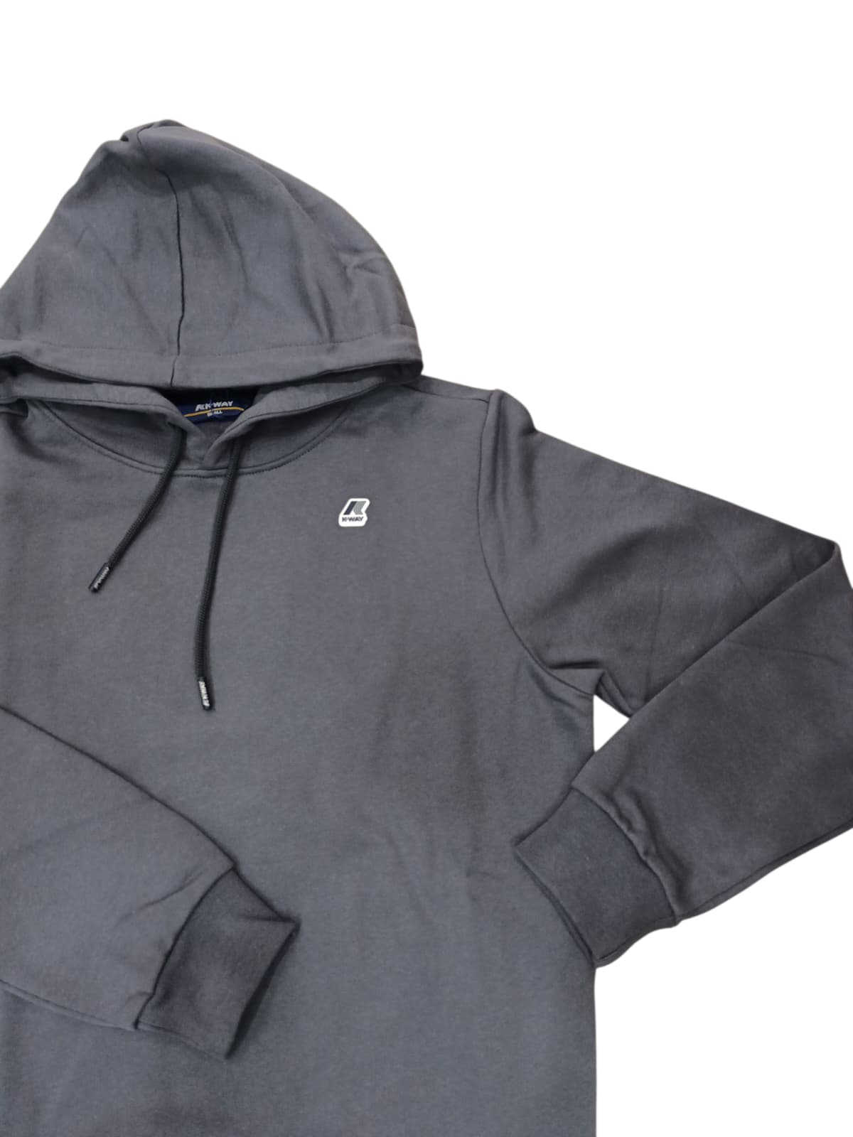 Felpa K-Way in cotone Usy Grigia  con cappuccio