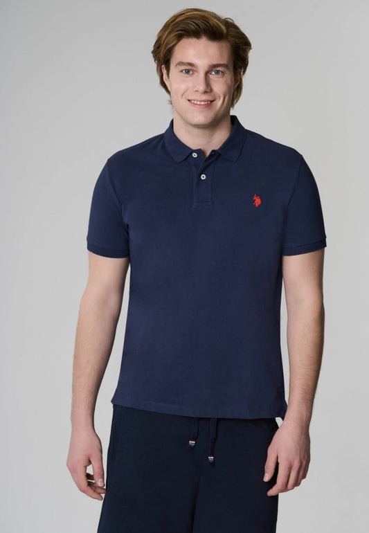 POLO UOMO U.S POLO ASSN. COLORE BLU COTONE 100%