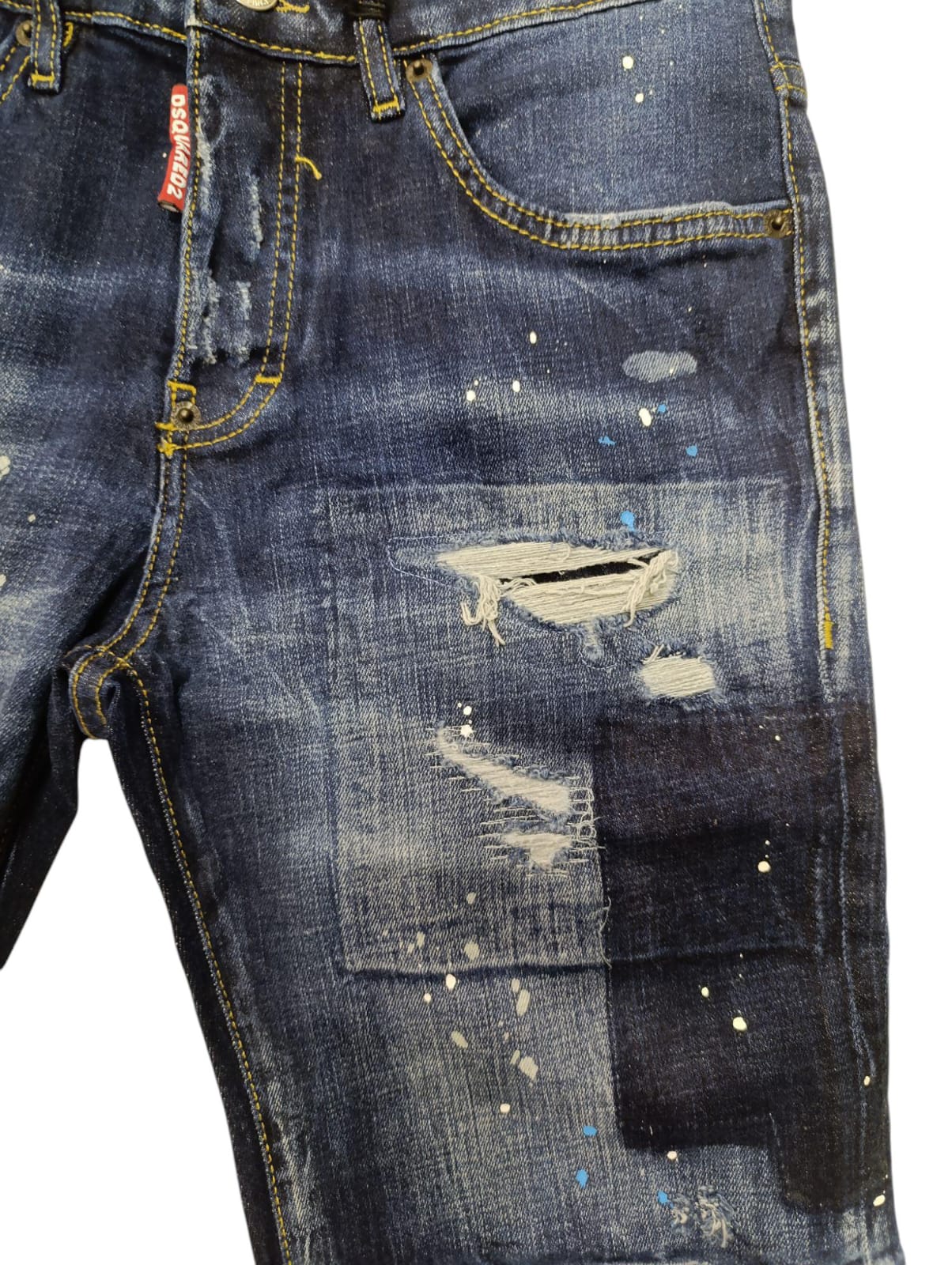 Pantaloncino DSQUARED2 jeans Blu scuro strappato