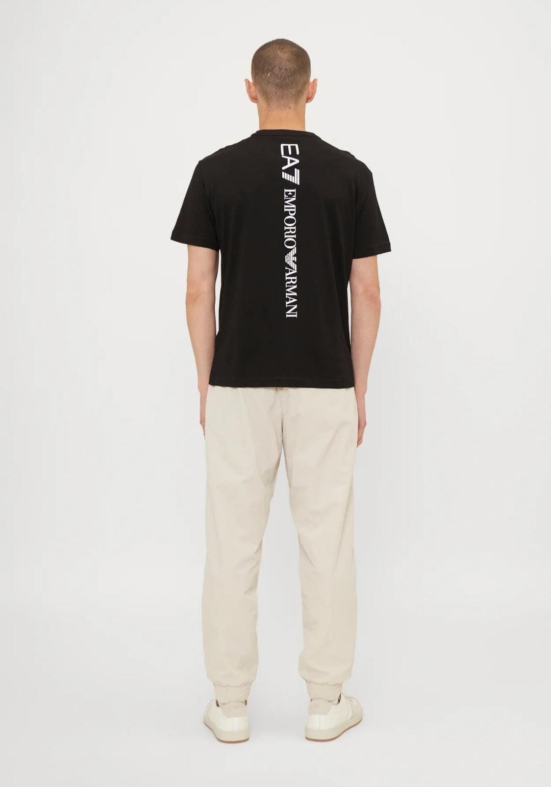 T-shirt girocollo EMPORIO ARMANI COLORE NERO  Logo Series in jersey di cotone